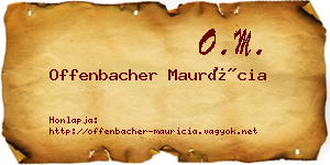 Offenbacher Maurícia névjegykártya